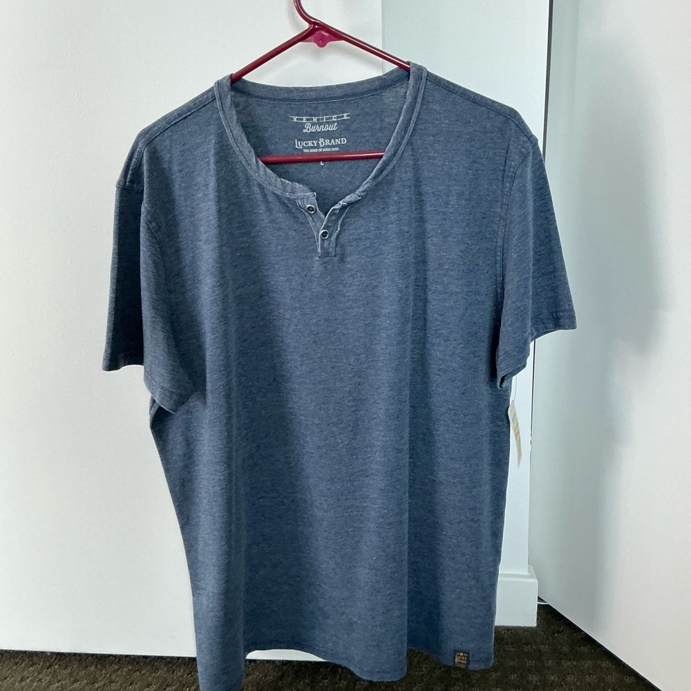 Lucky Brand Men's Blue Henley Shirt